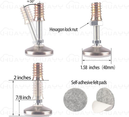 HUAYY Furniture Levelers Swivel Feet, Angle Height Adjustable, Heavy Duty - Image 2