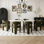 Modern Sherpa Dining Chairs Set of 6, Upholstered Barrel Chairs by QUINJAY