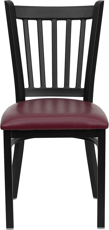 Flash Furniture 2 Pack HERCULES Series Black Vertical Back Metal Restaurant - Image 7