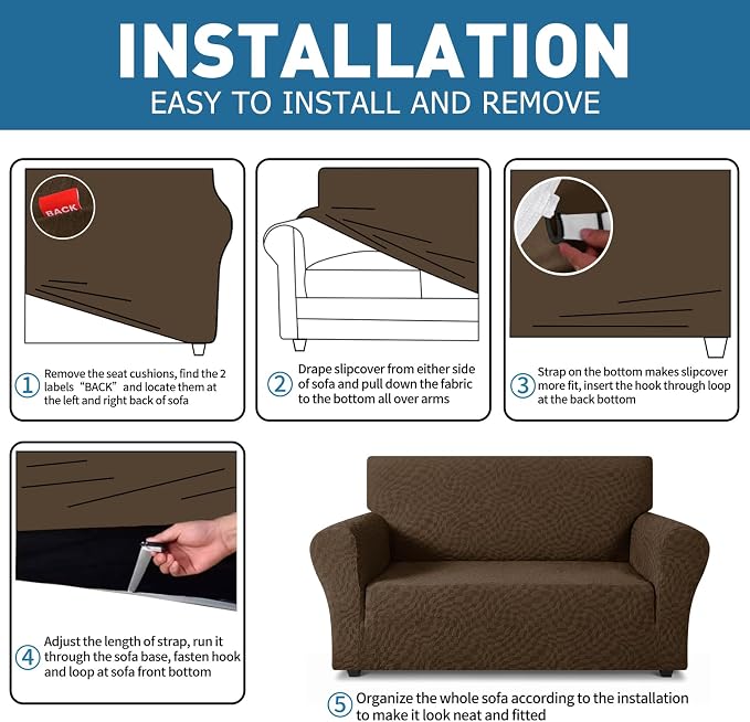 ZNSAYOTX 1 Piece Stretch Sofa Covers - Image 4