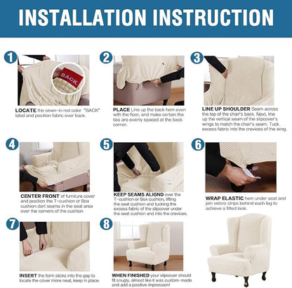 H.VERSAILTEX Wing Chair Slipcover Chair Covers - Image 6