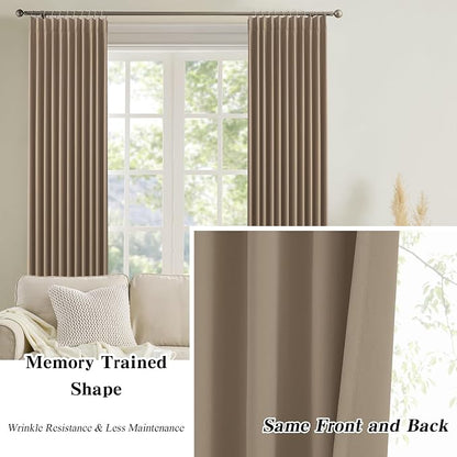 Extra Wide Pinch Pleated Blackout Living Room Bedroom Curtains, Triple Weave - Image 6