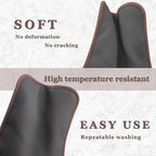 Cotton and Neoprene Oven Pads Pot Holders with Pocket 8"x8.5" Dual-Function Hot Pad Set for Finger Hand Wrist Protection Heat Resistant to 428°F Brown