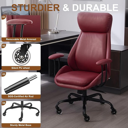 E-Motie Office Chair, Leather Desk Chair - Image 7