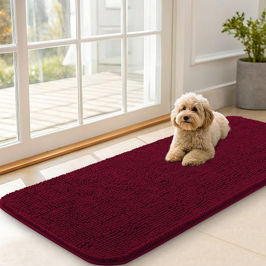 OLANLY Dog Door Mat for Muddy Paws 47x20, Super Absorbent Chenille Mud Mat | by OLANLY