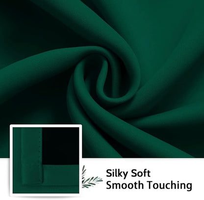 SimpleHome Dark Green 100% Blackout Curtains Room Darkening Living Room 63 | - Image 7