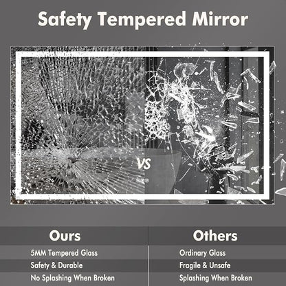 60 x 36 Inch Smart LED Bathroom Mirror，Dimmable Front + Backlit Illumination - Image 9