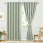 Grommet Blackout Curtains for Bedroom, 70 x 84 Inches Seafoam Green | Thermal by Hiasan