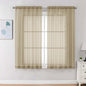 Chyhomenyc Taupe Sheer Curtains 63 Inches Long 2 Panels, Light Filtering Bright by Chyhomenyc