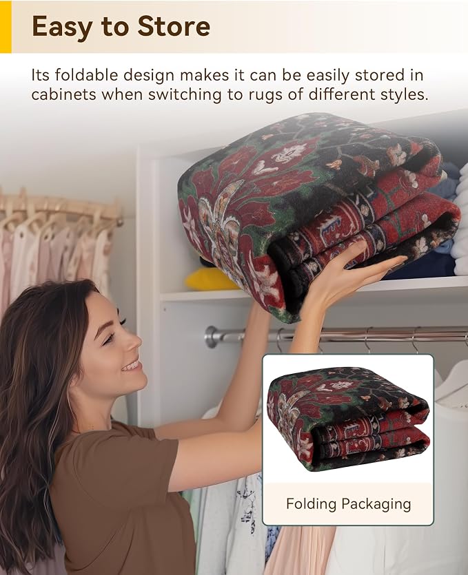 RELEANY Washable Area Rug, Square 4'x4', Water Repellent, Pet Friendly - Image 5