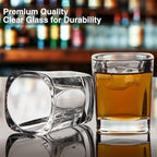 Ruckae 12 Pack 2 OZ Shot Glasses Set Clear Shot Glasses Bulk with Heavy Base Bar Square Glass Shot Cups for Vodka Tequila Whiskey Liquor