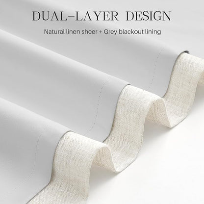 Pinch Pleated Linen Curtains 100% Blackout 84 Inches Long - Image 3