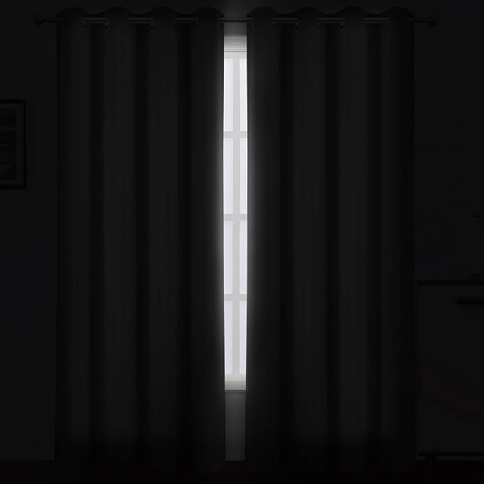Grey Blackout Curtains/52 x 95 Inch/Set of 2 Panels Thermal Insulated Room - Image 3