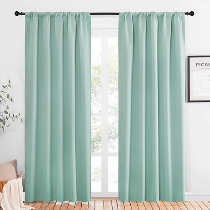 NICETOWN Window Curtains Blackout Drapes, Aqua Blue, 1 Pair, 52 by 84-Inch by NICETOWN