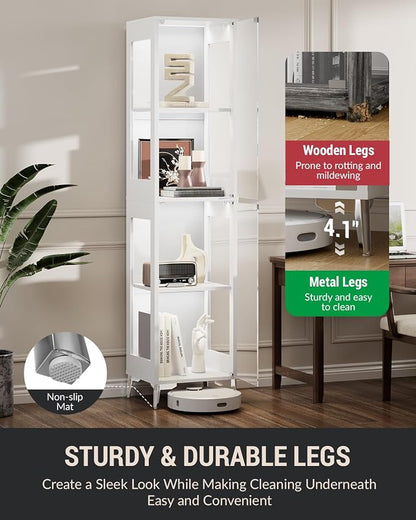 Glass Display Cabinet, 4-Tier Curio Cabinet, Adjustable Shelves, 000 Color - Image 5