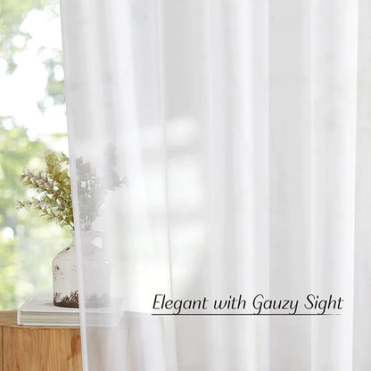 NICETOWN Bedroom Sheer Curtains 54 inch Length - Image 7