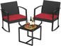Homall Patio Furniture Set 3 Piece Resin Outdoor Bistro Set Rocking Patio Chairs by Homall