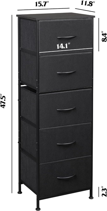 WLIVE Fabric Dresser, 5-Drawer Tall Dresser - Image 3
