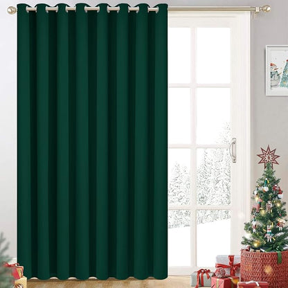 Yakamok Dark Green Room Darkening Curtains 84 inch Sliding Door Drapes | 1 by Yakamok