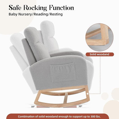 GAOMON Rocking Chair Glider for Nursery, Comfy Rocker Nursery - Image 5