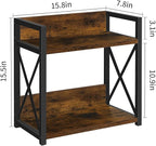 YINMIT Countertop Shelf Organizer,Coffee Bar Accessories,Spice Rack,Coffee Counter Shelf,2 Tier Coffee Organizer Station for Mugs,Cups,Cream,Syrup(Rustic Brown,Large)