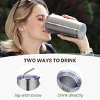 MEWAY 20oz Tumbler Cup Double Wall Vacuum Insulated Travel Mug Bulk, Stainless Steel Tumblers with Lid and Straw, Durable Powder Coated Coffee Cups for Cold & Hot Drinks (Silver, 1)