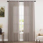 Brownish Grey Linen Curtains for Living Room 86 Inches Long Back Tab Light by Nanspring
