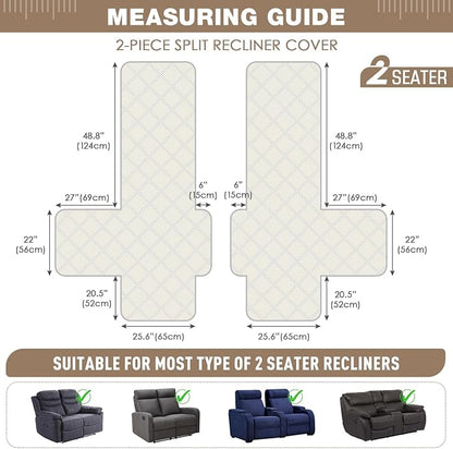TAOCOCO 100% Waterproof Loveseat Recliner Cover, Non Slip Split Loveseat Covers - Image 5