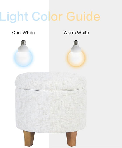 Homepop Home Decor | Upholstered Round Tufted Foot Rest Ottoman | Ottoman - Image 6