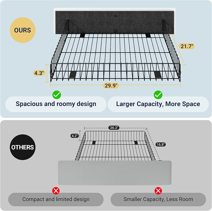 Allewie Upholstered Queen Size Platform Bed Frame - Image 7