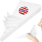 20 Inch icing bags Disposable, AMBESTAR 200 Pcs Large Pastry Bags Disposable, Thick Plastic Non-Slip Anti-Burst Cake Decorating Bag for Frosting Decorating Cake Cupcake Cookie, Easy to Squeeze