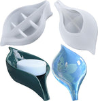 Self-Draining Leaf Shape Soap Tray - Silicone Resin Mold for Epoxy Casting, DIY Soap Holder