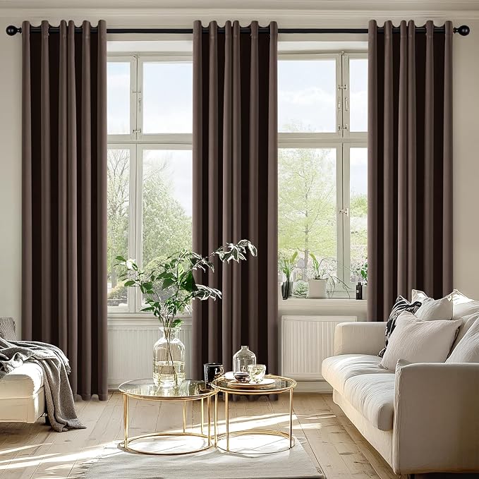 MIULEE Blackout Curtains for Bedroom 2 Panels 40"x84" Long Chocolate Brown | - Image 6