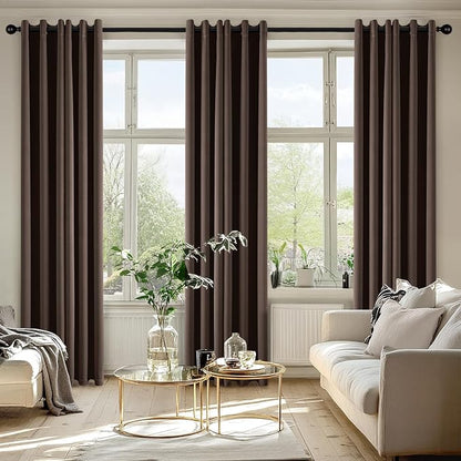MIULEE Blackout Curtains for Bedroom 2 Panels 40"x84" Long Chocolate Brown | - Image 6