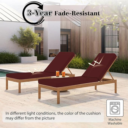 Chaise Lounge Cushions Outdoor, 4 Adjustable Ties Lounge Chair Cushions - Image 6