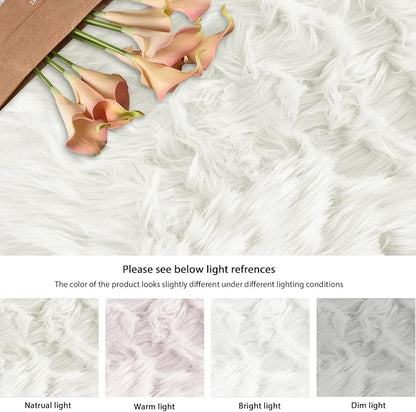 ORINOVA White Small Circle Fluffy Rugs - Image 9