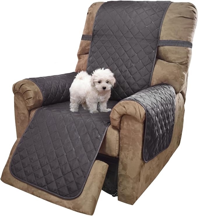 U-NICE HOME Reversible Recliner Chair Covers, Dark Grey | 28''Recliner Cover by U-NICEHOME