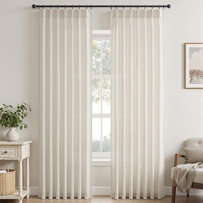 Topfinel Birch Pinch Pleated Linen Curtains 84 Inch Length 2 Panels - Image 9