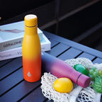 BJPKPK Insulated Water Bottle 12oz Samll Stainless Steel Water Bottles Reusable Metal Thermos Keep Cold and Hot,Sunset Orange