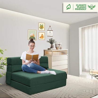 ANONER Fold Out Couch Bed Memory Foam Sleeper Chair - Image 4