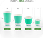 Restaurantware 16 Ounce Double Wall Disposable Coffee Cups, 500 Insulated Light Green Paper Tumblers with Ripple Wall Design, Lids Sold Separately for Hot Drinks like Tea, Hot Chocolate and More