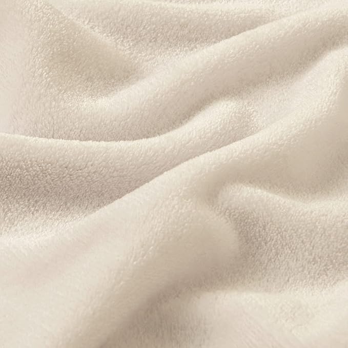 BEDELITE Fleece Blanket Soft Plush Twin Size Blanket Beige 60"x80" | Ultra Soft - Image 4