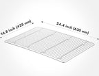 CURTA 2 Pack 16.8" X 24.4" Chef Cooling Rack,NSF Listed 18/8 Stainless Steel Oven Safe Grid Wire Cookie Cooling Racks for Baking & Cooking - Commercial Grade comes with Lifting Handl