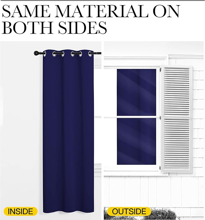 NICETOWN Navy Blue Blackout Curtains 78 inches Length - Image 5