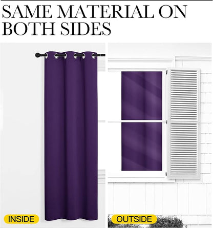 NICETOWN Royal Purple Blackout Curtains 120 inches Length - Image 5