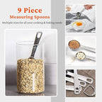 Stainless Steel Measuring Cups and Spoons Set of 19, 5 Measuring Cups with Colored Silicone Handles, 9 Nesting Spoons, 5 Mini Spoons, Kitchen Gadgets for Cooking & Baking, Dry and Liquid Ingredients
