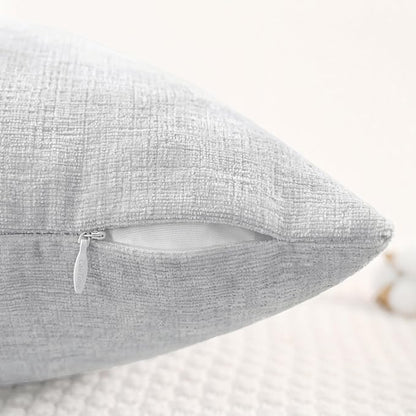 CaliTime Decorative Throw Pillow Covers 24 X 24 Inches Moonbeam Gray | Pack of 2 - Image 3