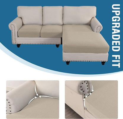 H.VERSAILTEX Sectional Couch Covers 3 Pieces Sofa Seat Cushion Covers L Shape - Image 7