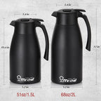 SINCE 1997 MR.CHEF 68Oz Thermal Coffee Carafe, Insulated Stainless Steel Coffee Carafes for Keeping Hot/Double Walled Vacuum Coffee Carafe (White, 2L)