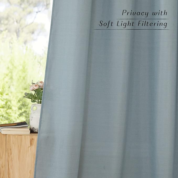 NICETOWN Thick Linen Blend Curtains Flax Textured - Image 8